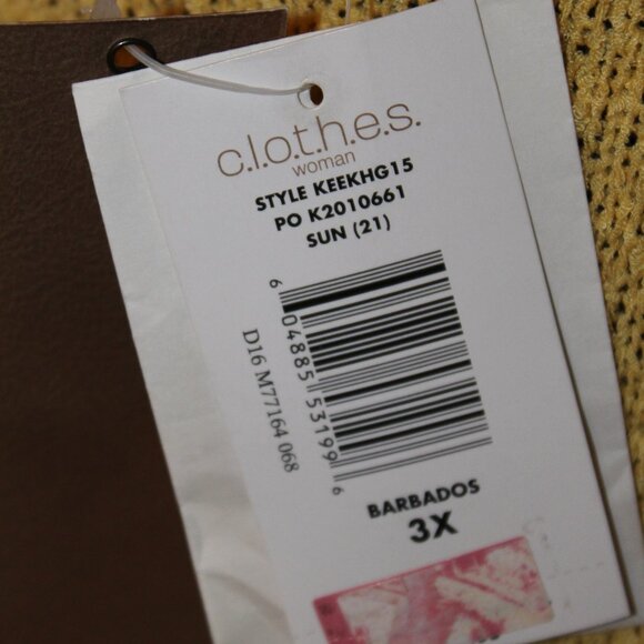 c.l.o.t.h.e.s. Bright, One Button, Yellow, Pull-on Sweater Cardigan 3X, NWT's - Picture 8 of 12